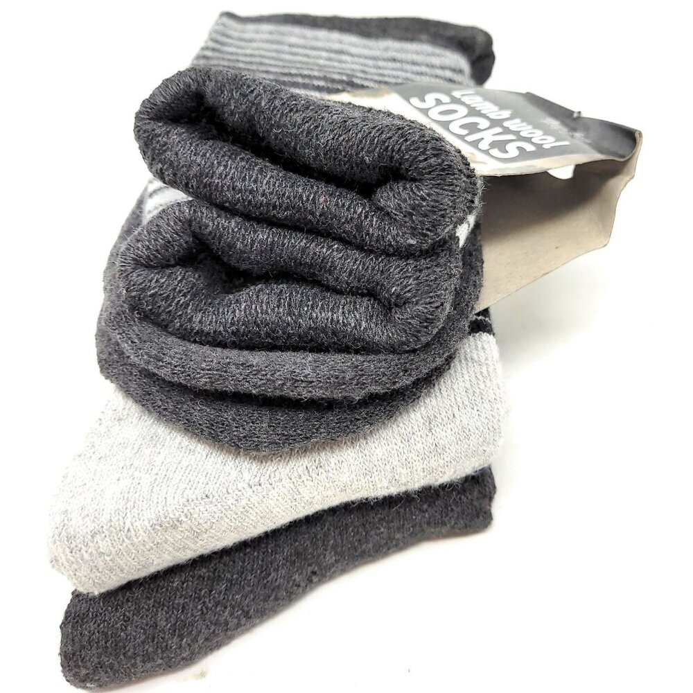 Men’s Lamb Wool Crew Socks Assorted Colors Prints Warm Winter Size 10-13 15 Pack - Picture 3 of 4